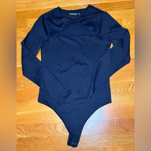 Abercrombie & Fitch Black Long Sleeve Bodysuit Medium Soft A&F Stretch Top